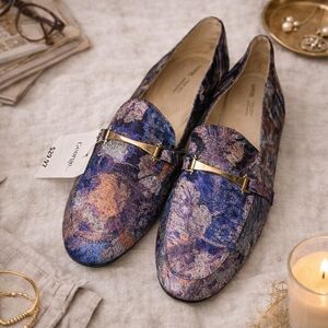 George Women’s Metallic Floral Loafers — Purple Blue Mix